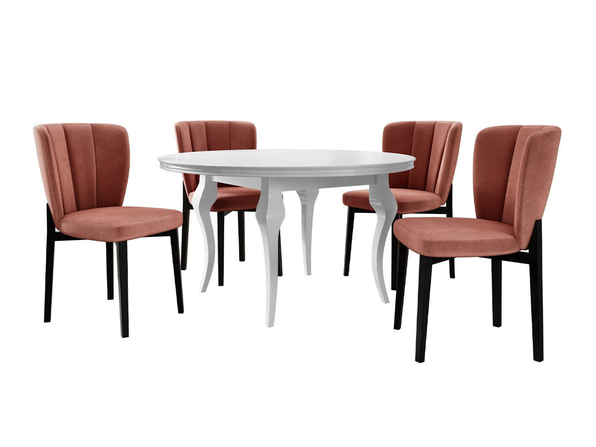 Étkezőgarnitúra Zestaw 08 4xS106 LARA FI 120, Szék színe: Magic Velvet 2258