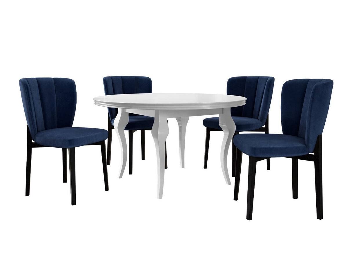 Étkezőgarnitúra Zestaw 08 4xS106 LARA FI, Szék színe: Magic Velvet 2216