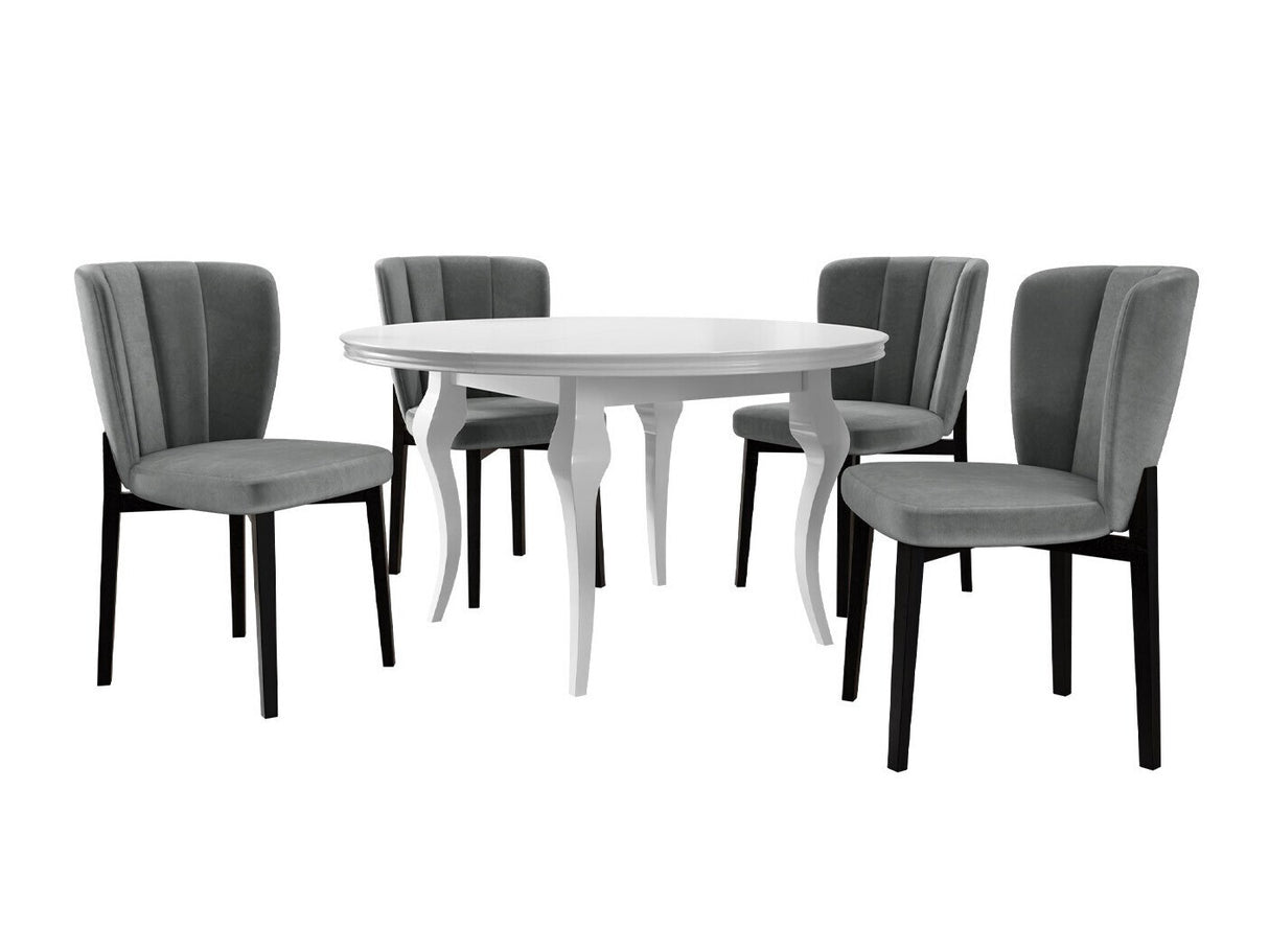 Étkezőgarnitúra Zestaw 08 4xS106 LARA FI, Szék színe: Magic Velvet 2217