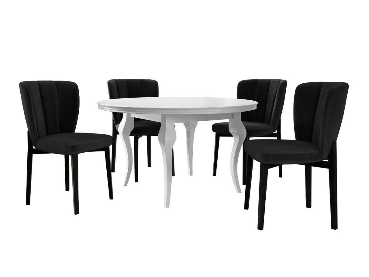 Étkezőgarnitúra Zestaw 08 4xS106 LARA FI, Szék színe: Magic Velvet 2219