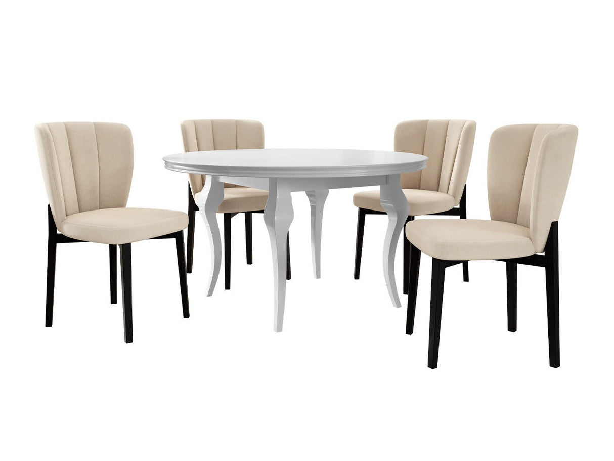 Étkezőgarnitúra Zestaw 08 4xS106 LARA FI, Szék színe: Magic Velvet 2250