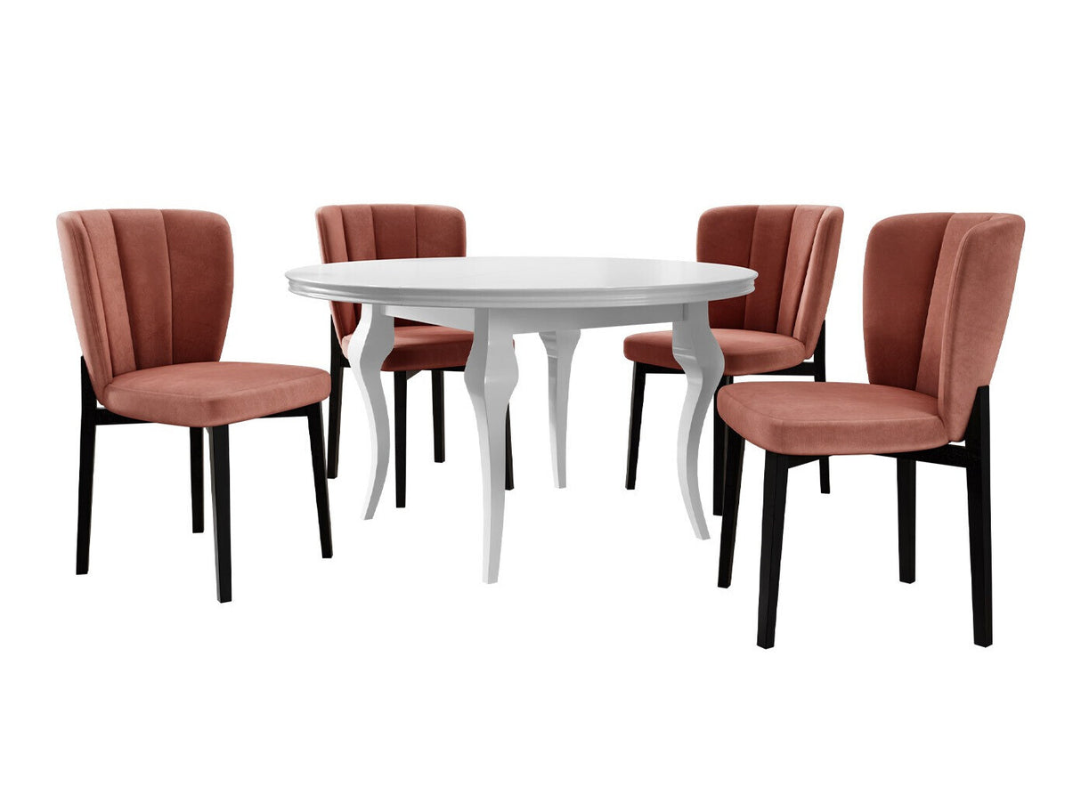 Étkezőgarnitúra Zestaw 08 4xS106 LARA FI, Szék színe: Magic Velvet 2258