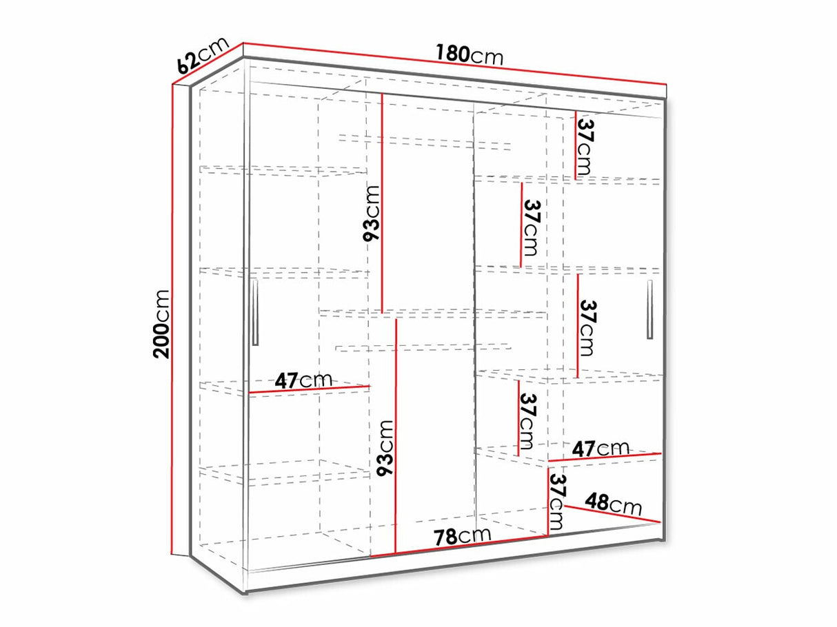 Gardróbszekrény Szafa 180 MARSYLIA, Fiókok: Nem