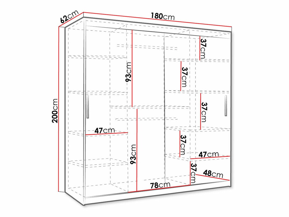 Gardróbszekrény Szafa 180 MARSYLIA, Fiókok: Igen