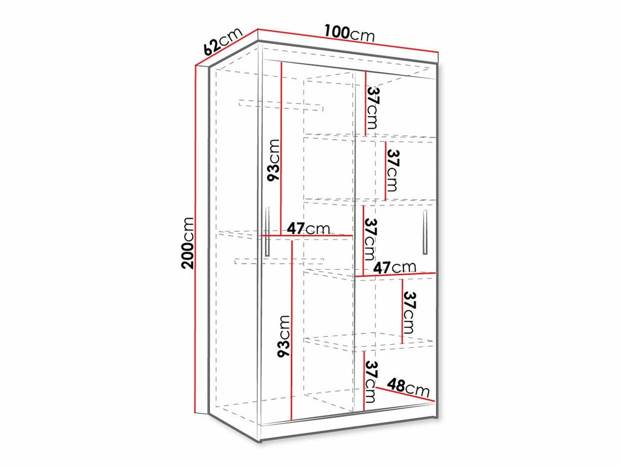 Gardróbszekrény Szafa 100 MARSYLIA II, Fiókok: Igen