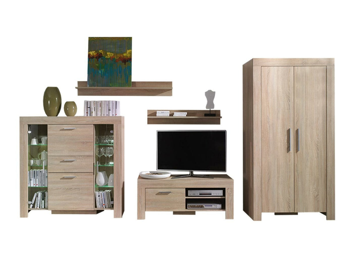 Nappali szett Meble CEZAR I_NEW, Szín: Sonoma tölgy, Led világítás: Nem