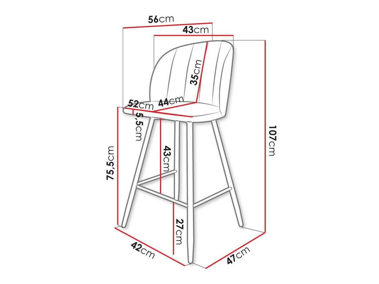 Bárszék Hoker SH2, Szín: Magic Velvet 2240
