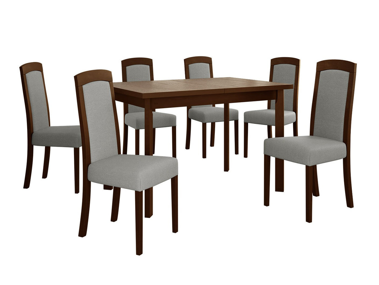 Étkezőgarnitúra Zestaw 26 (MAX 5 P + ROMA 7), Fa színe: Dió, Kárpit: Hygge 91