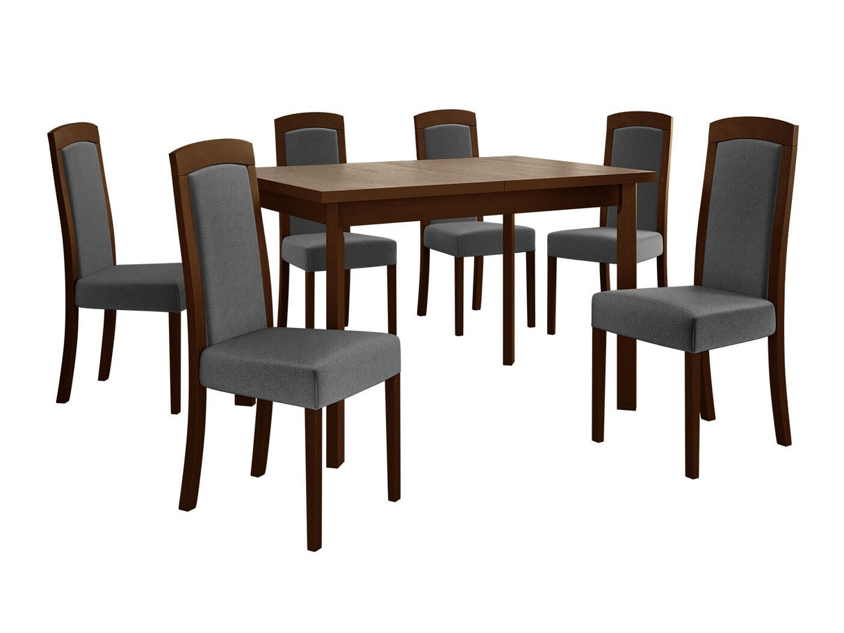 Étkezőgarnitúra Zestaw 26 (MAX 5 P + ROMA 7), Fa színe: Dió, Kárpit: Kronos 22
