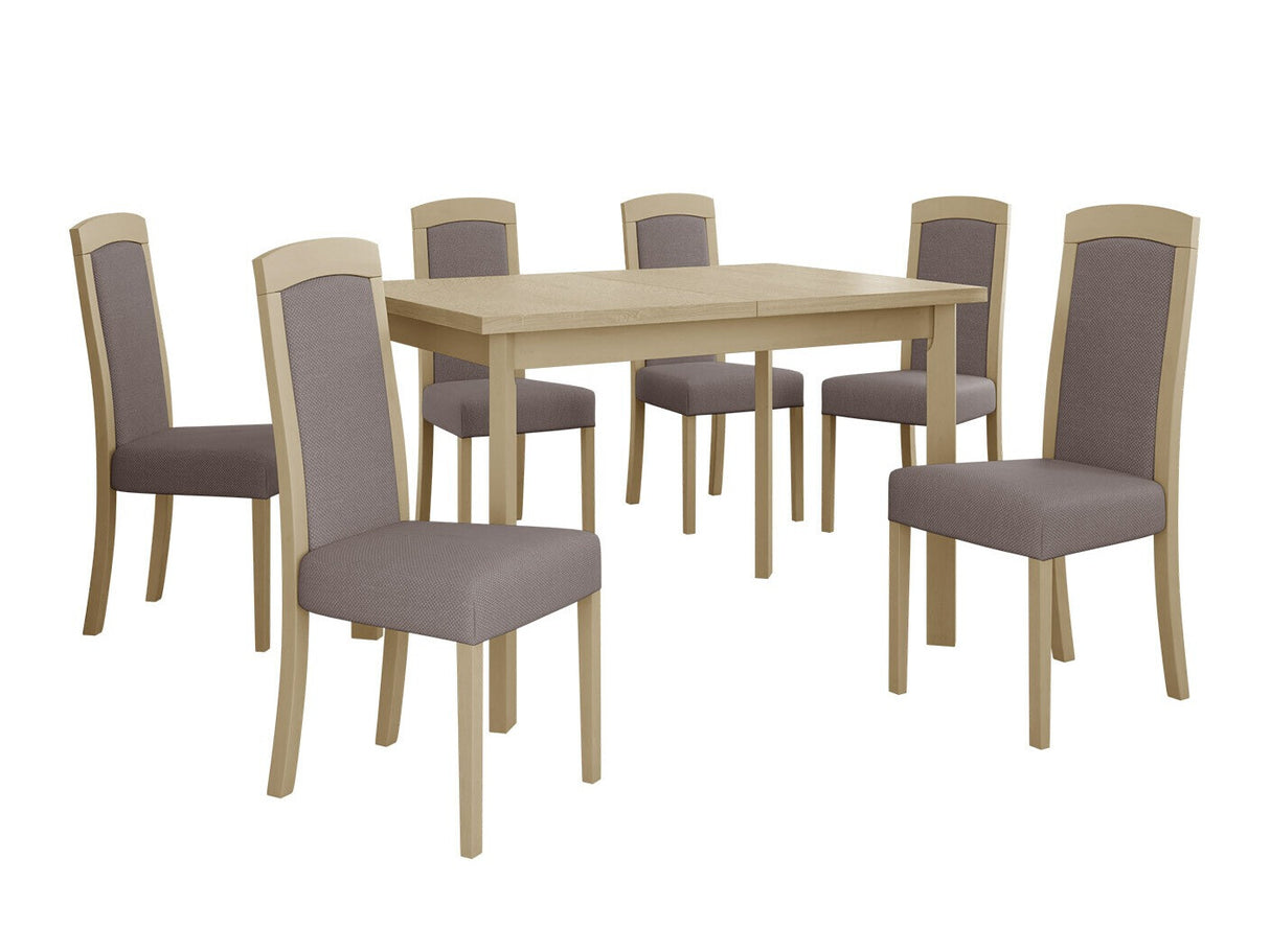 Étkezőgarnitúra Zestaw 26 (MAX 5 P + ROMA 7), Fa színe: Sonoma tölgy, Kárpit: Hygge 20