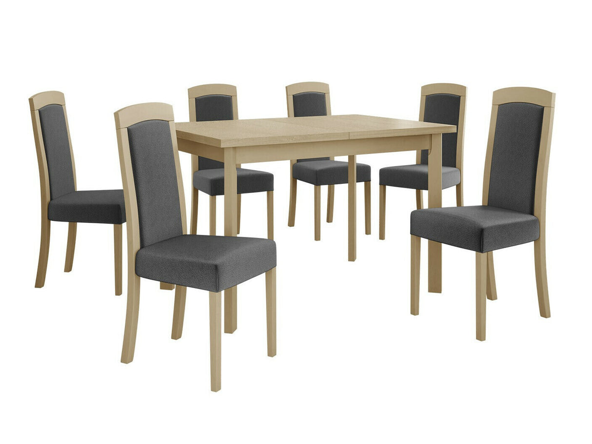 Étkezőgarnitúra Zestaw 26 (MAX 5 P + ROMA 7), Fa színe: Sonoma tölgy, Kárpit: Kronos 22