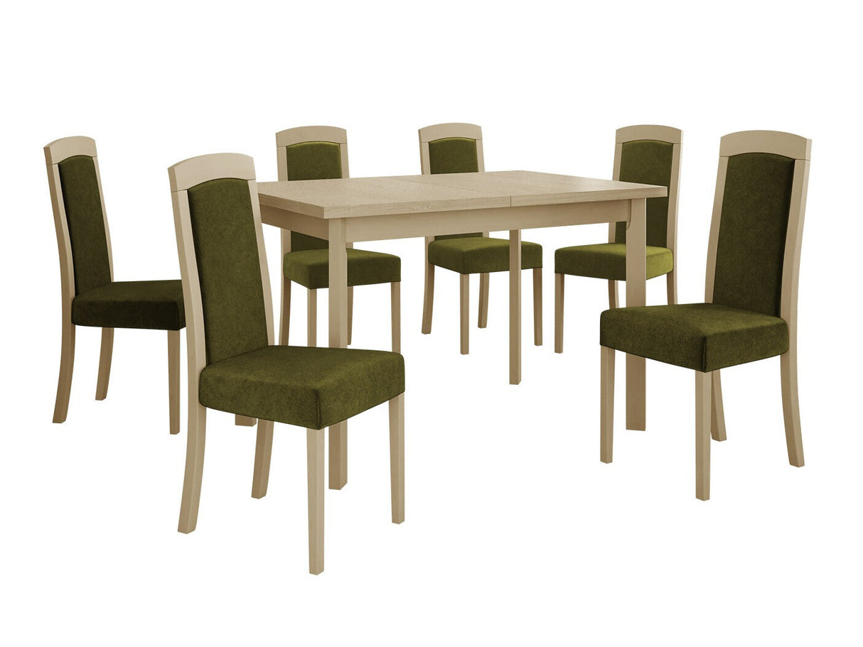 Étkezőgarnitúra Zestaw 26 (MAX 5 P + ROMA 7), Fa színe: Sonoma tölgy, Kárpit: Zetta 297