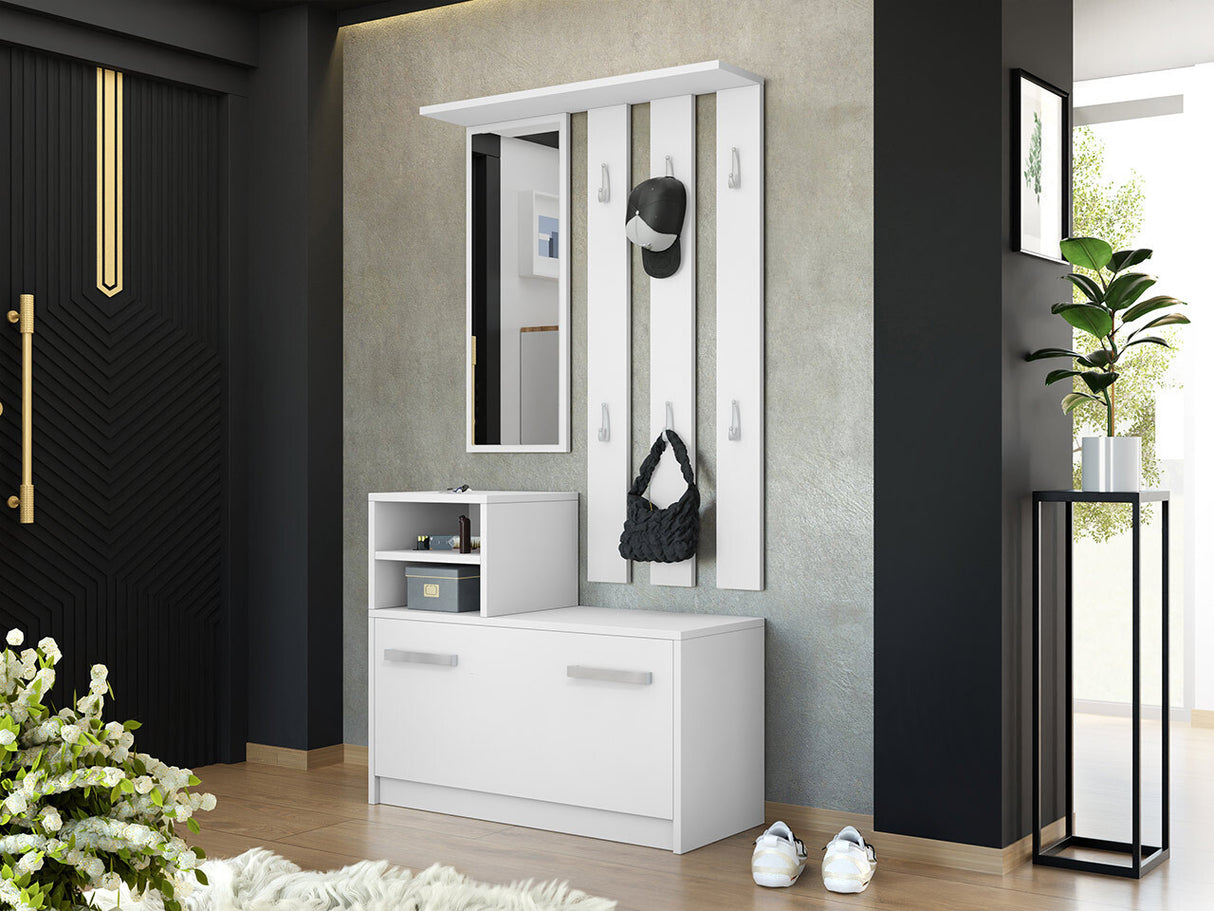 Előszoba garnitúra Kolom, Szín: Fehér