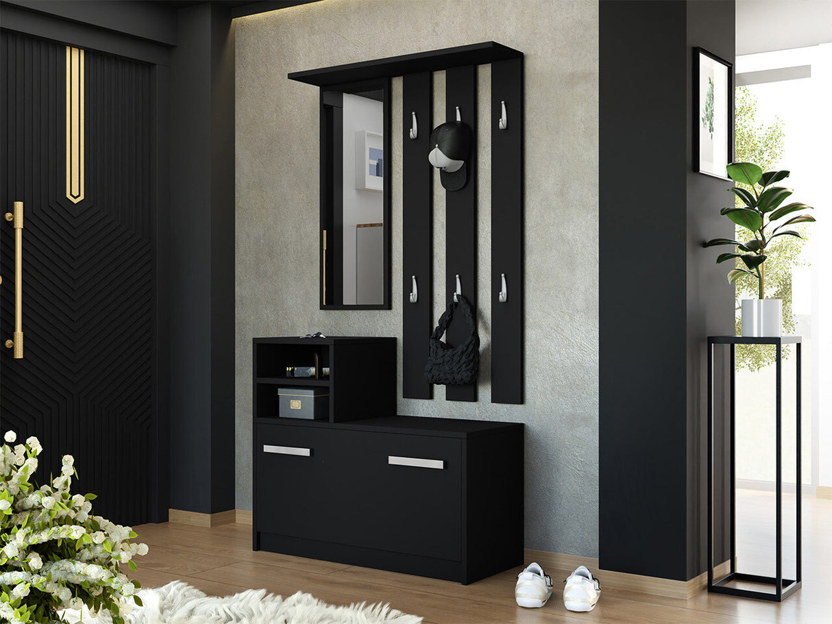 Előszoba garnitúra Kolom, Szín: Fekete