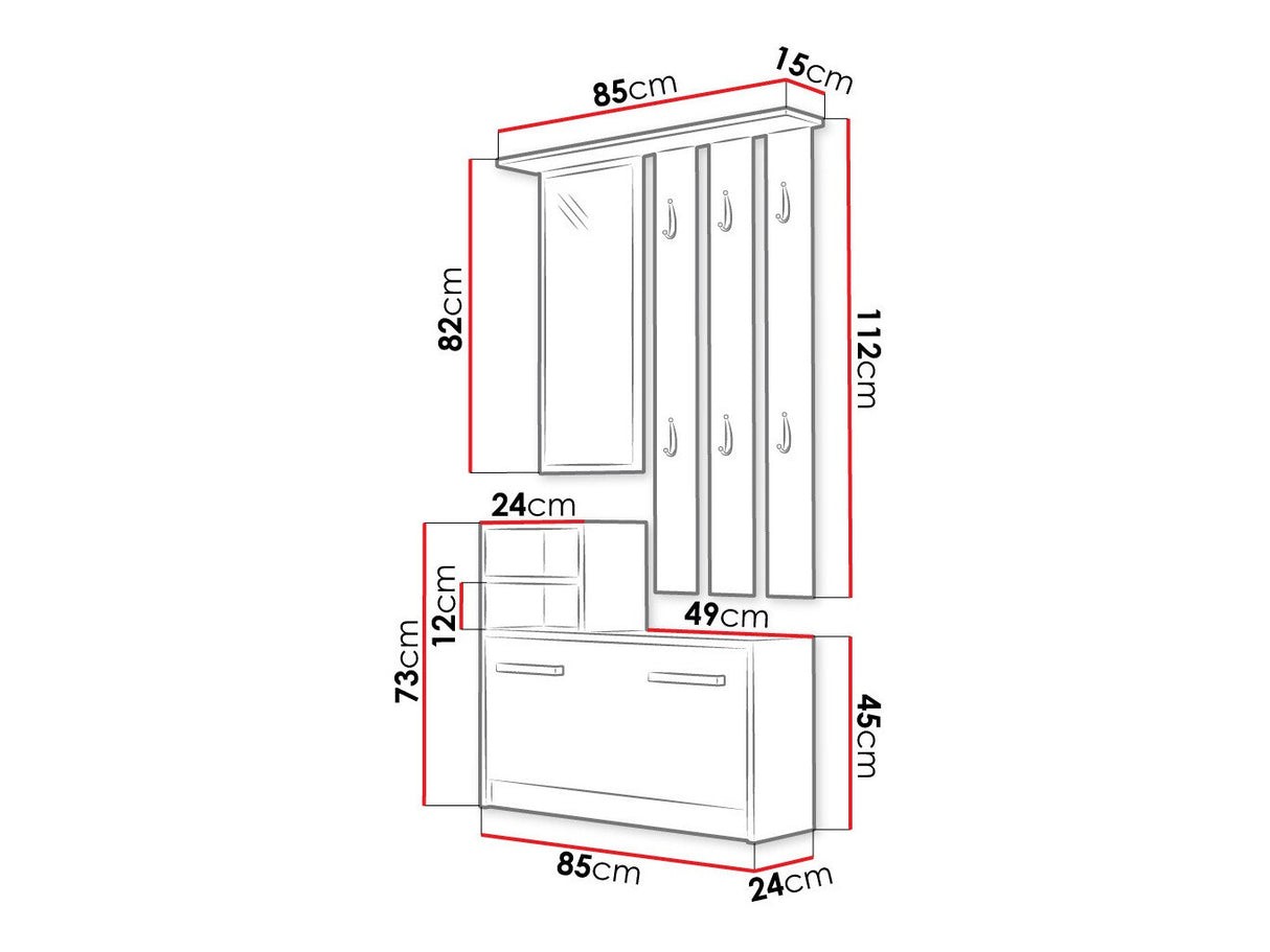 Előszoba garnitúra Kolom, Szín: Fekete
