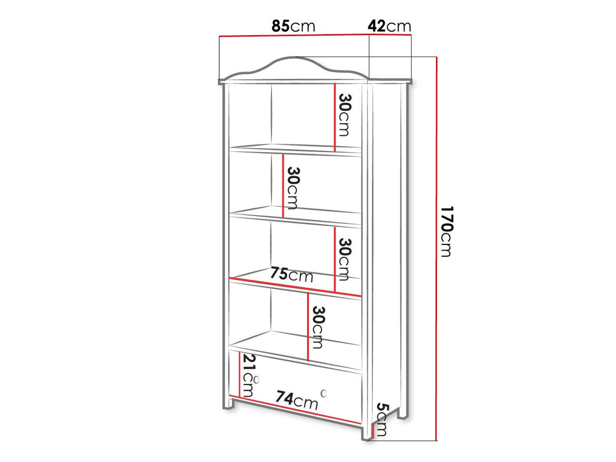 Könyvespolc Luna LN-02 1S