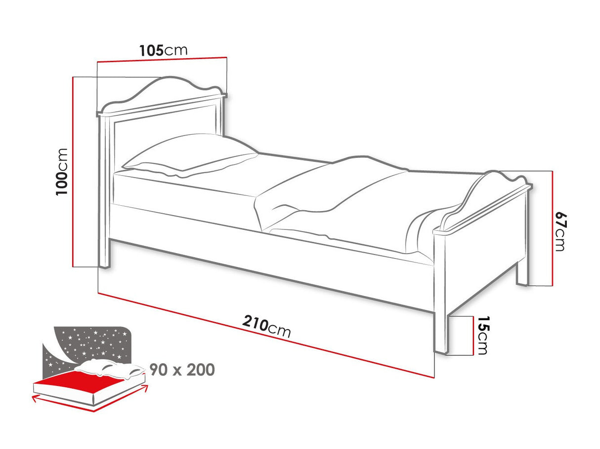 Ágy Luna LN-08, Ágyneműtartó: Nem