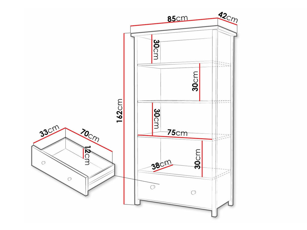 Könyvespolc 1S Story SR02