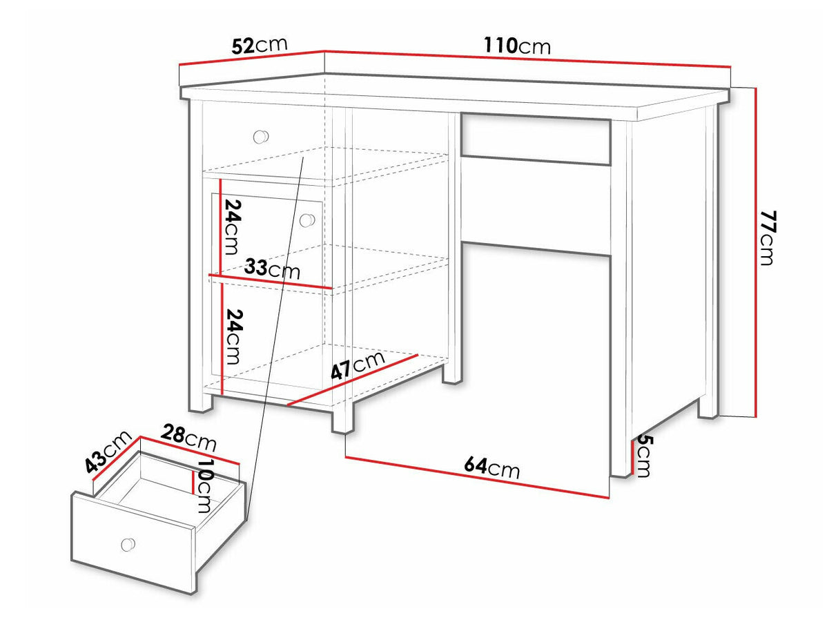 Íróasztal 1D1S Story SR03