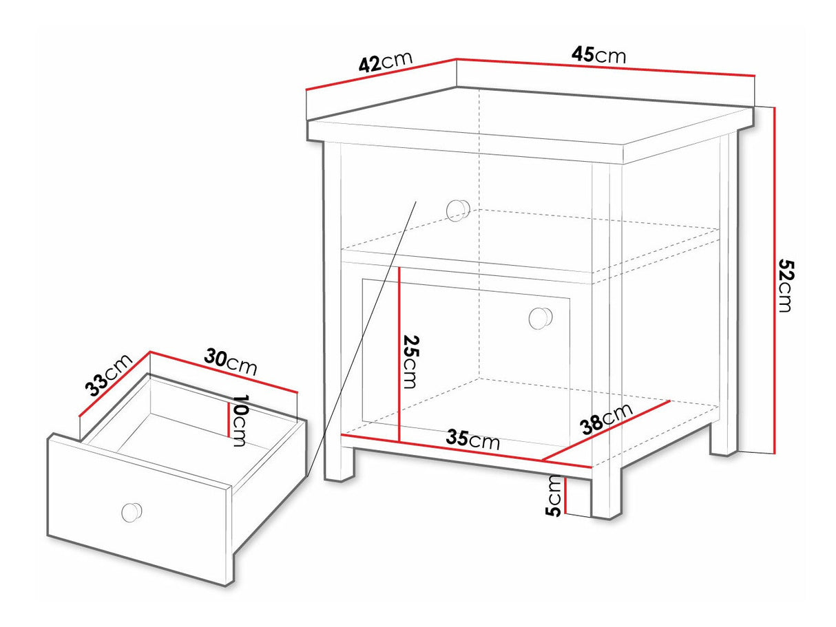 Éjjeliszekrény 1D1S Story SR07