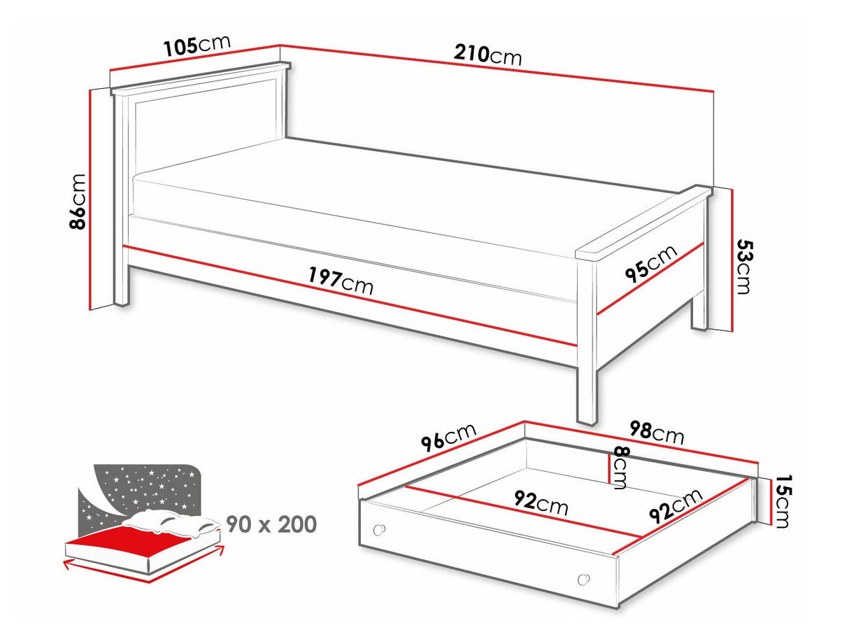 Ágy Story SR08, Ágyneműtartó: Igen