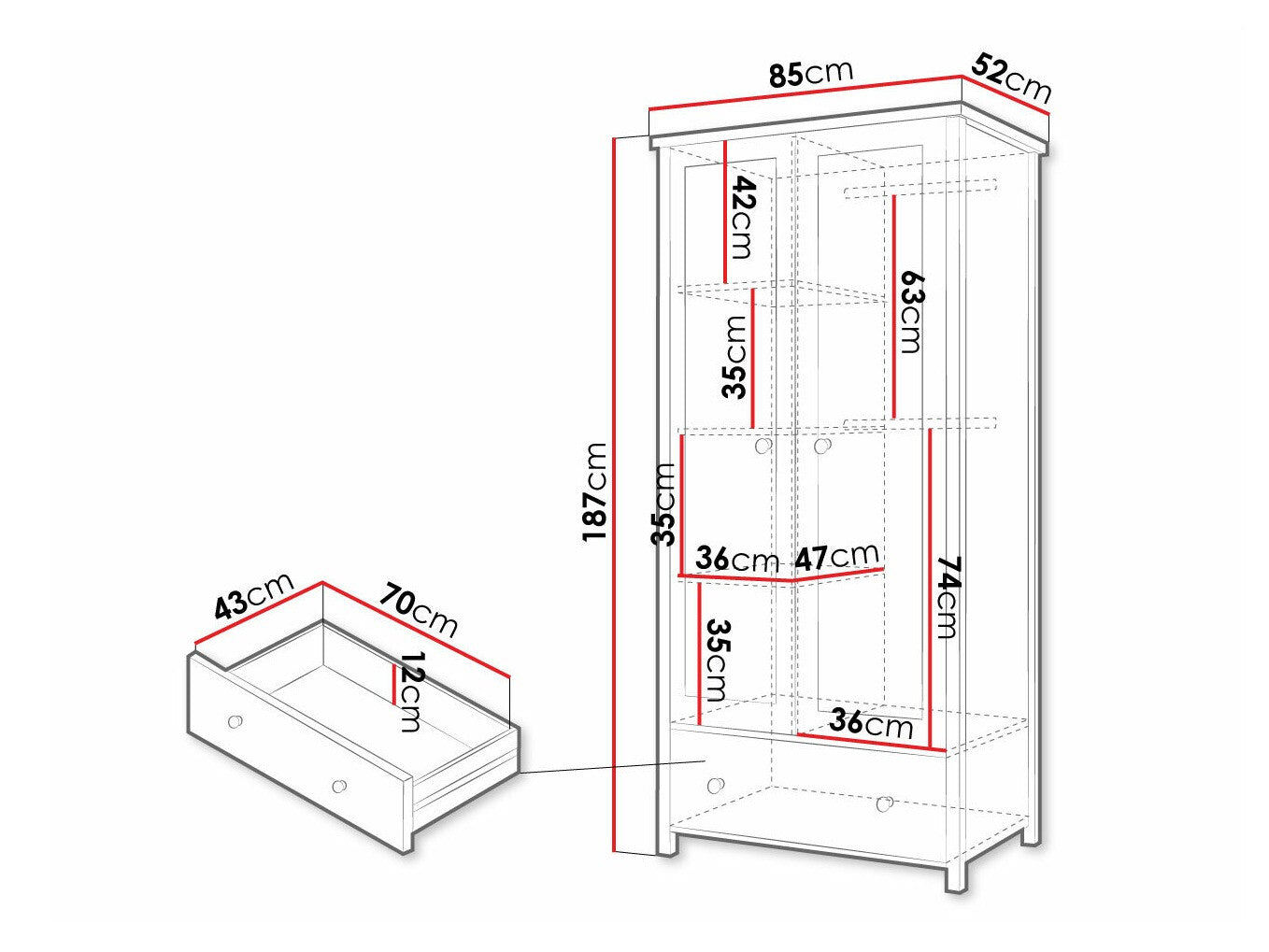 Gardróbszekrény 2D1S Story SR12