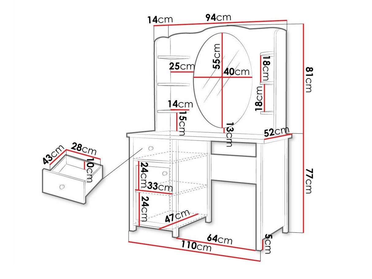 Fésülködő asztal Story SR03 + Story SR06