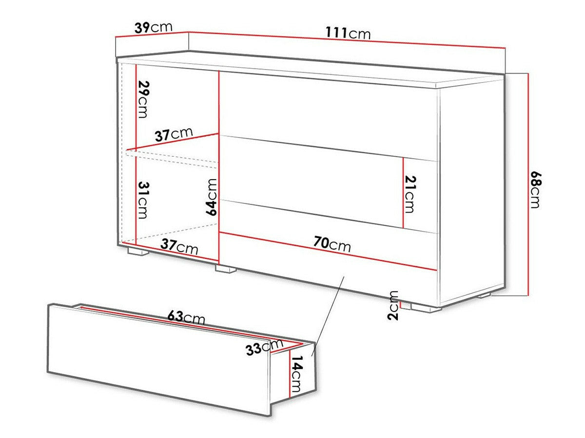 Komód PARIS 110 (Bamisio), Szín: Wotan tölgy