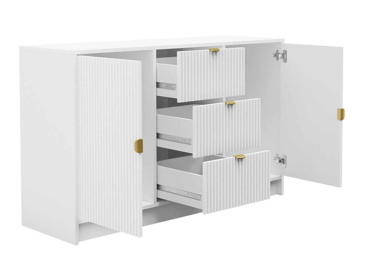 Komód 2D3SZ TIRENO Bársony/Ryfle, Szín: Fekete