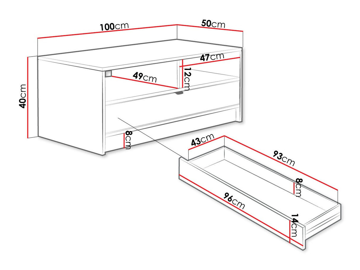 Dohányzóasztal Stolik kawowy 1SZ TIRENO, Szín: Fehér