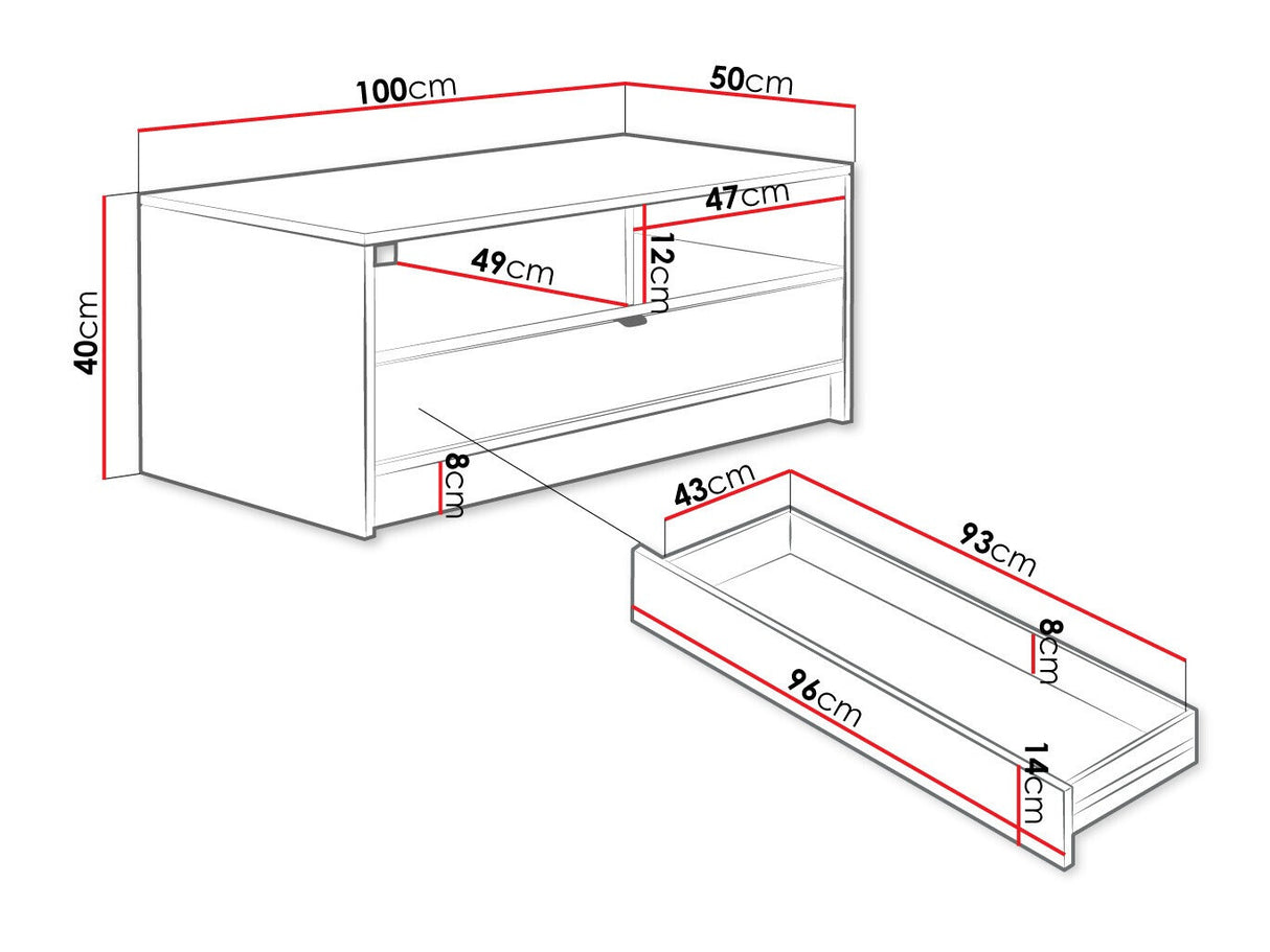 Dohányzóasztal Stolik kawowy 1SZ TIRENO, Szín: Fekete