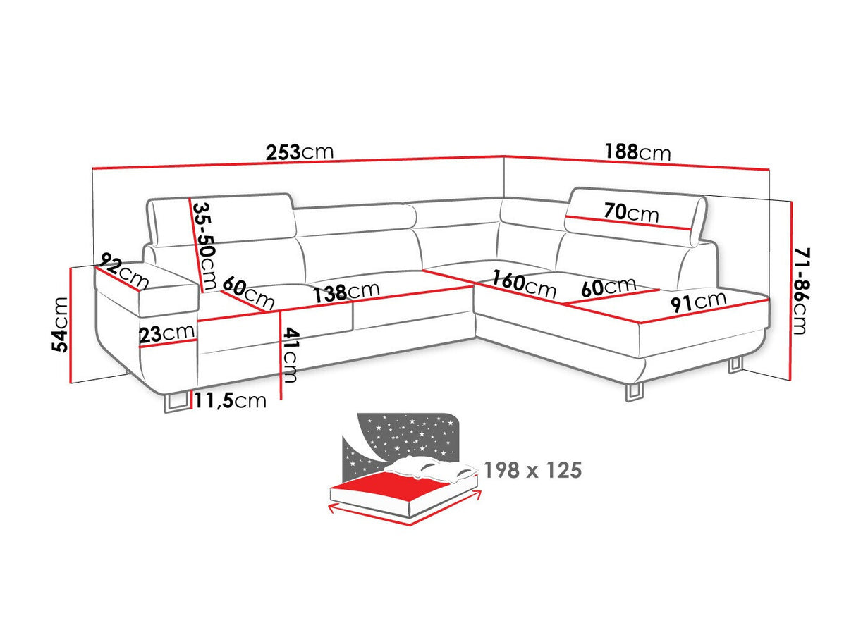 Sarokkanapé Fonti (Antrodem), Szín: Poso 1, Változatok: Balos
