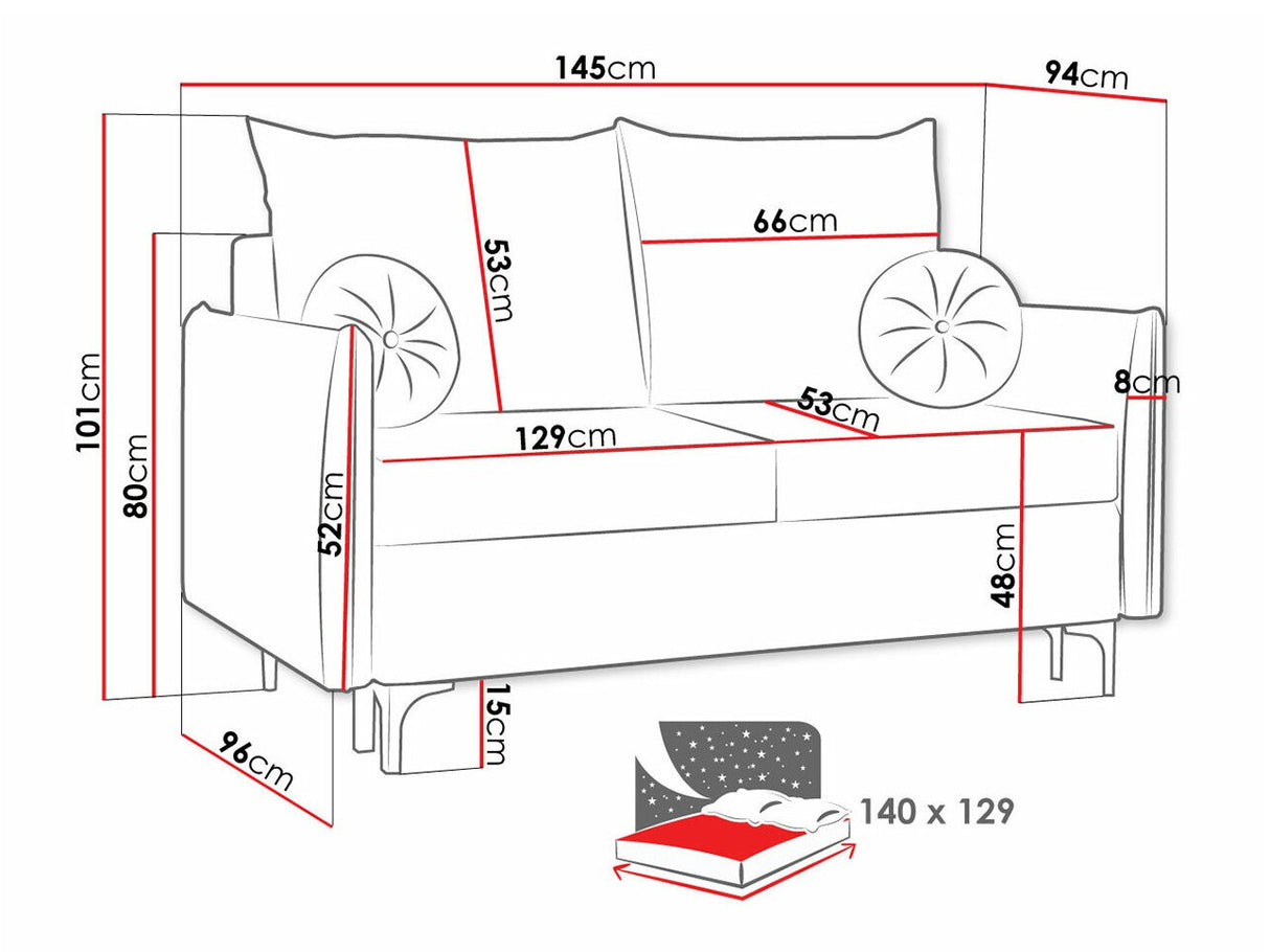 Kanapéágy LEON (Camtalo) SMALL, Szín: Manila 02