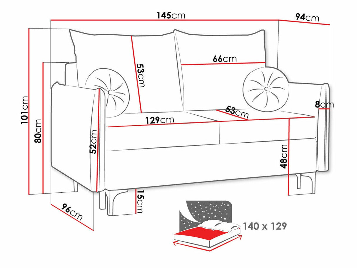 Kanapéágy LEON (Camtalo) SMALL, Szín: Manila 16