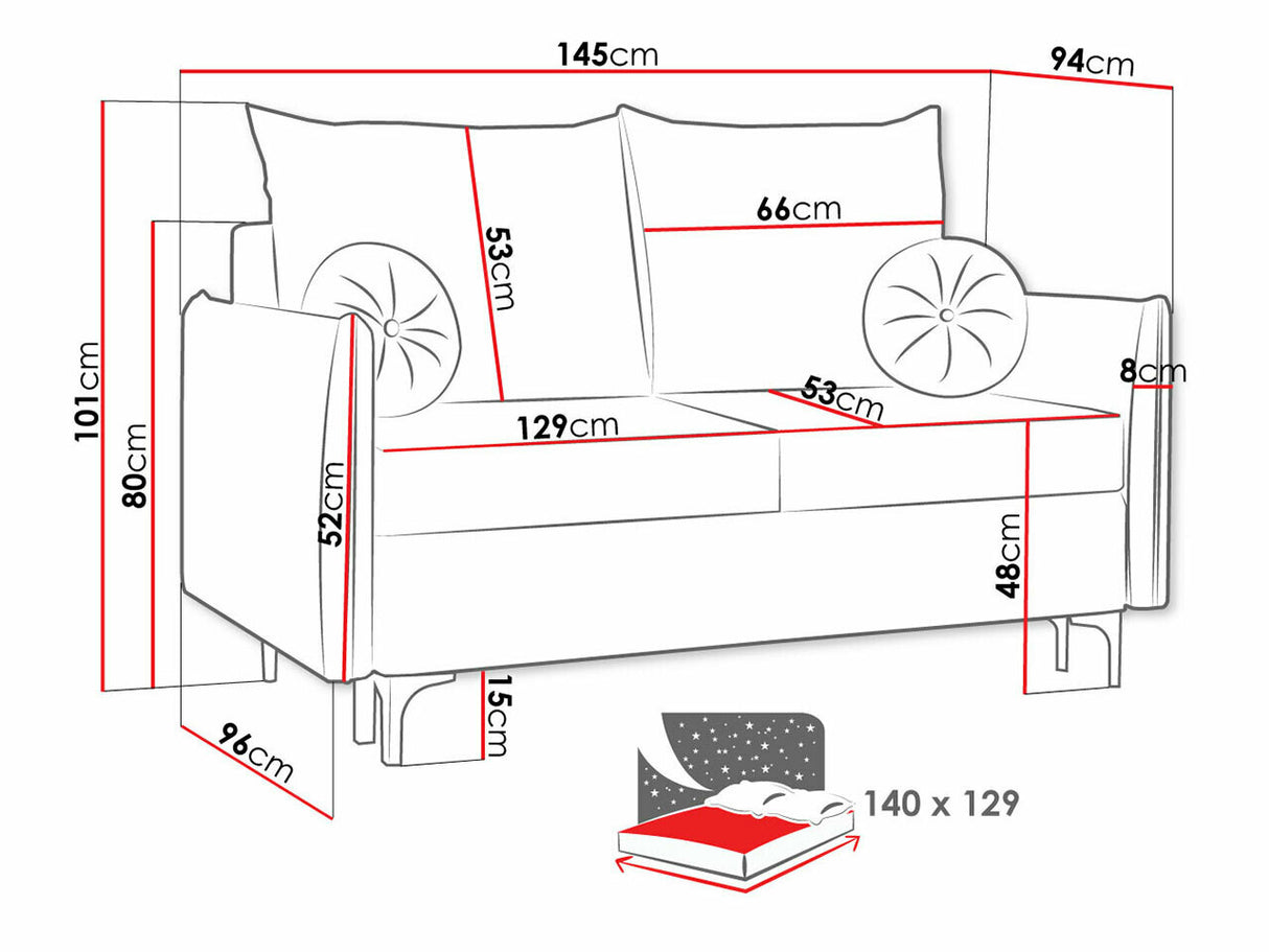 Kanapéágy LEON (Camtalo) SMALL, Szín: Manila 19
