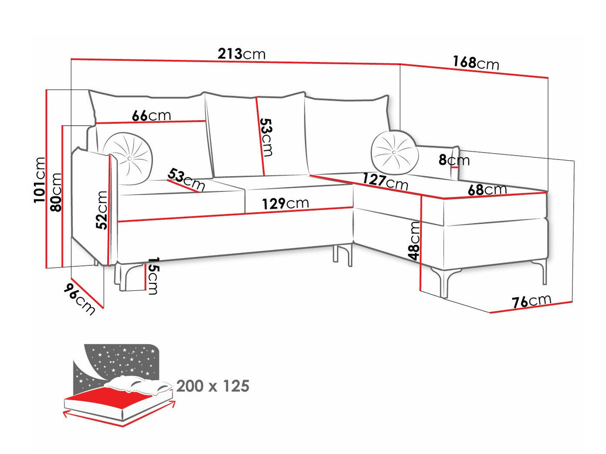 Sarokkanapé LEON (Camtalo) L, Szín: Manila 02, Változatok: Balos
