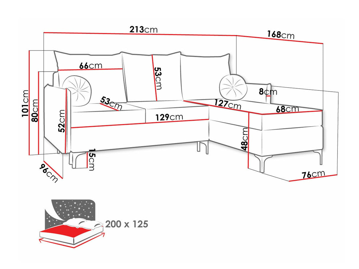 Sarokkanapé LEON (Camtalo) L, Szín: Manila 29, Változatok: Balos