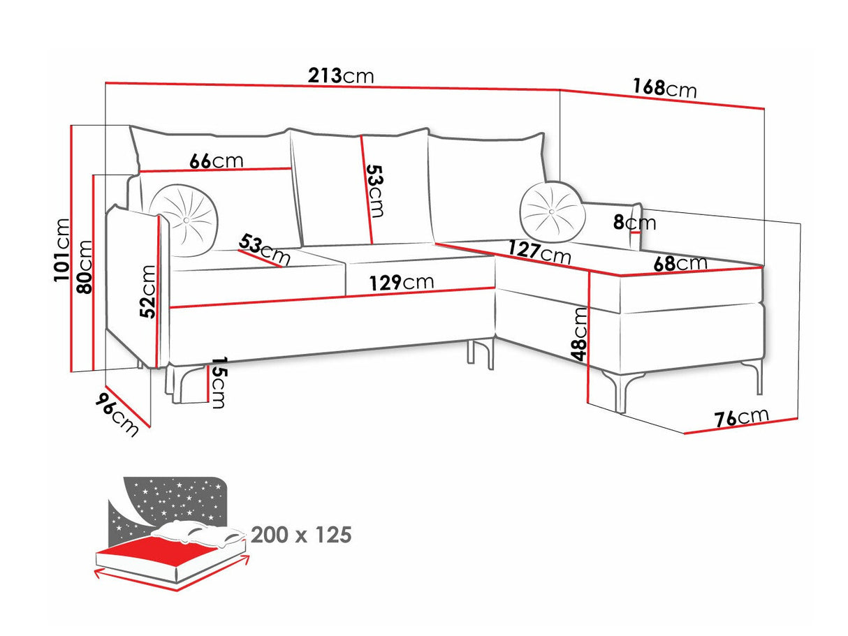 Sarokkanapé LEON (Camtalo) L, Szín: Manila 33, Változatok: Balos