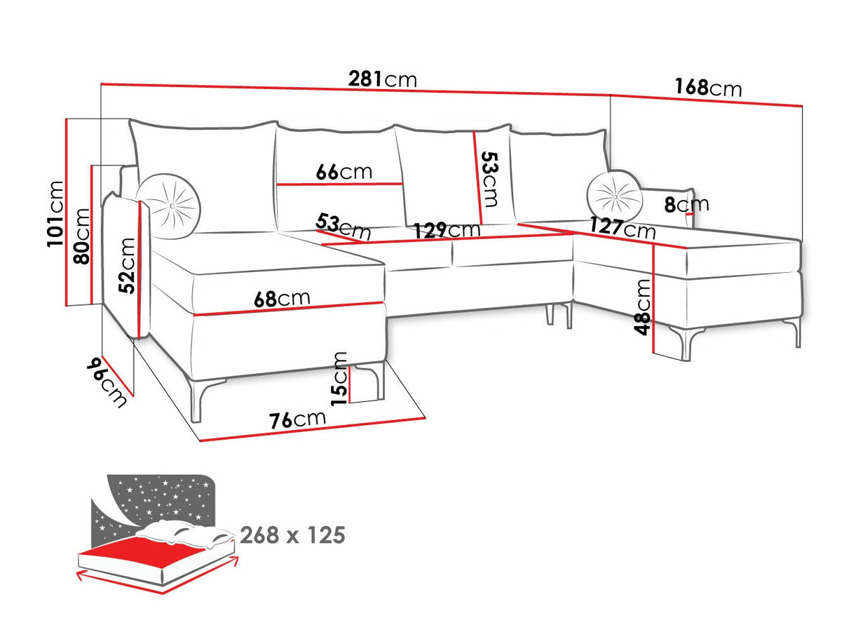 Sarokkanapé Leon (Camtalo) U, Szín: Manila 02