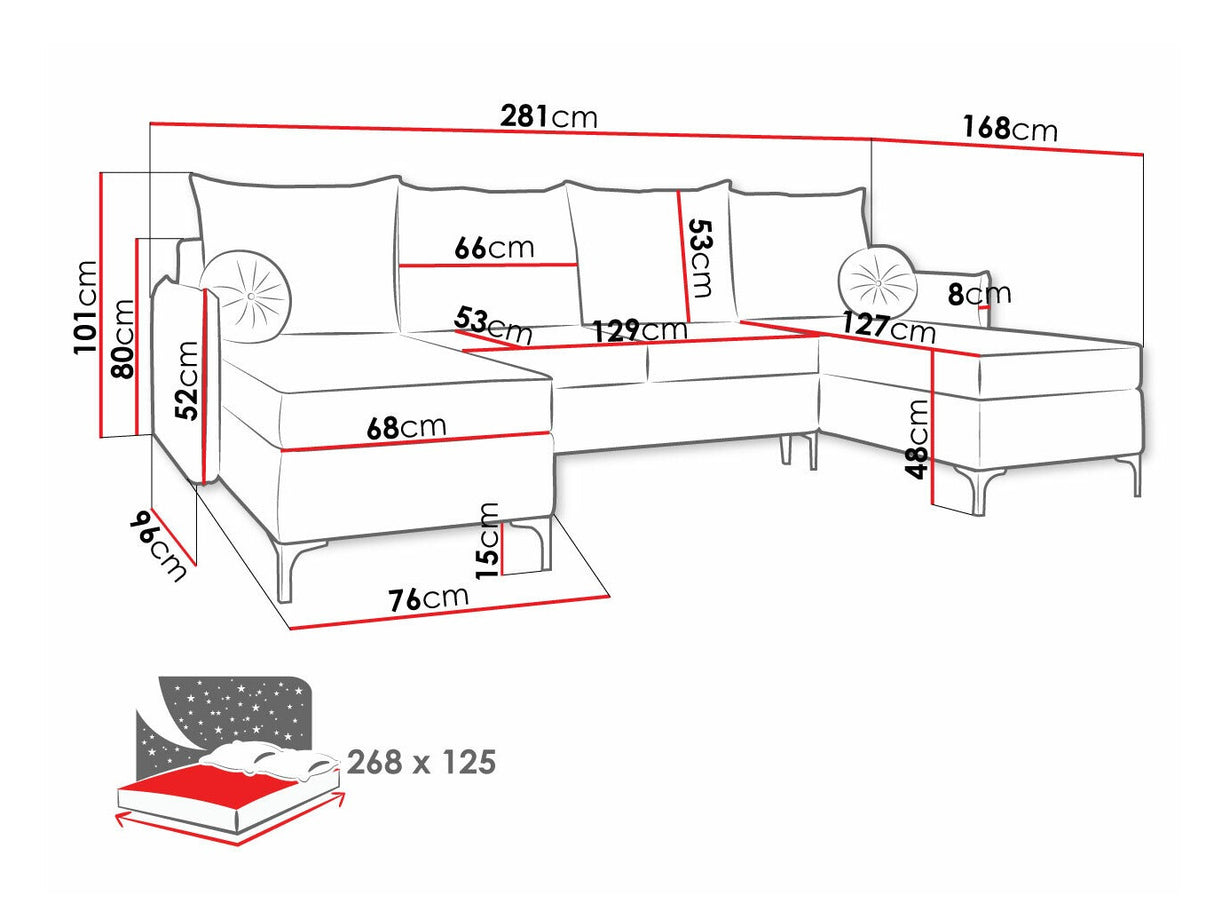 Sarokkanapé Leon (Camtalo) U, Szín: Manila 16