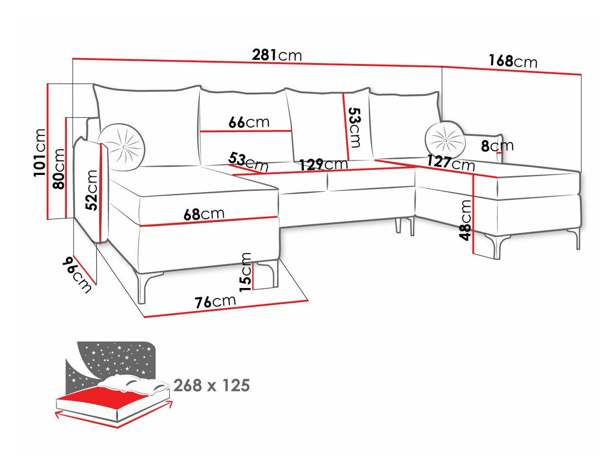 Sarokkanapé Leon (Camtalo) U, Szín: Manila 19