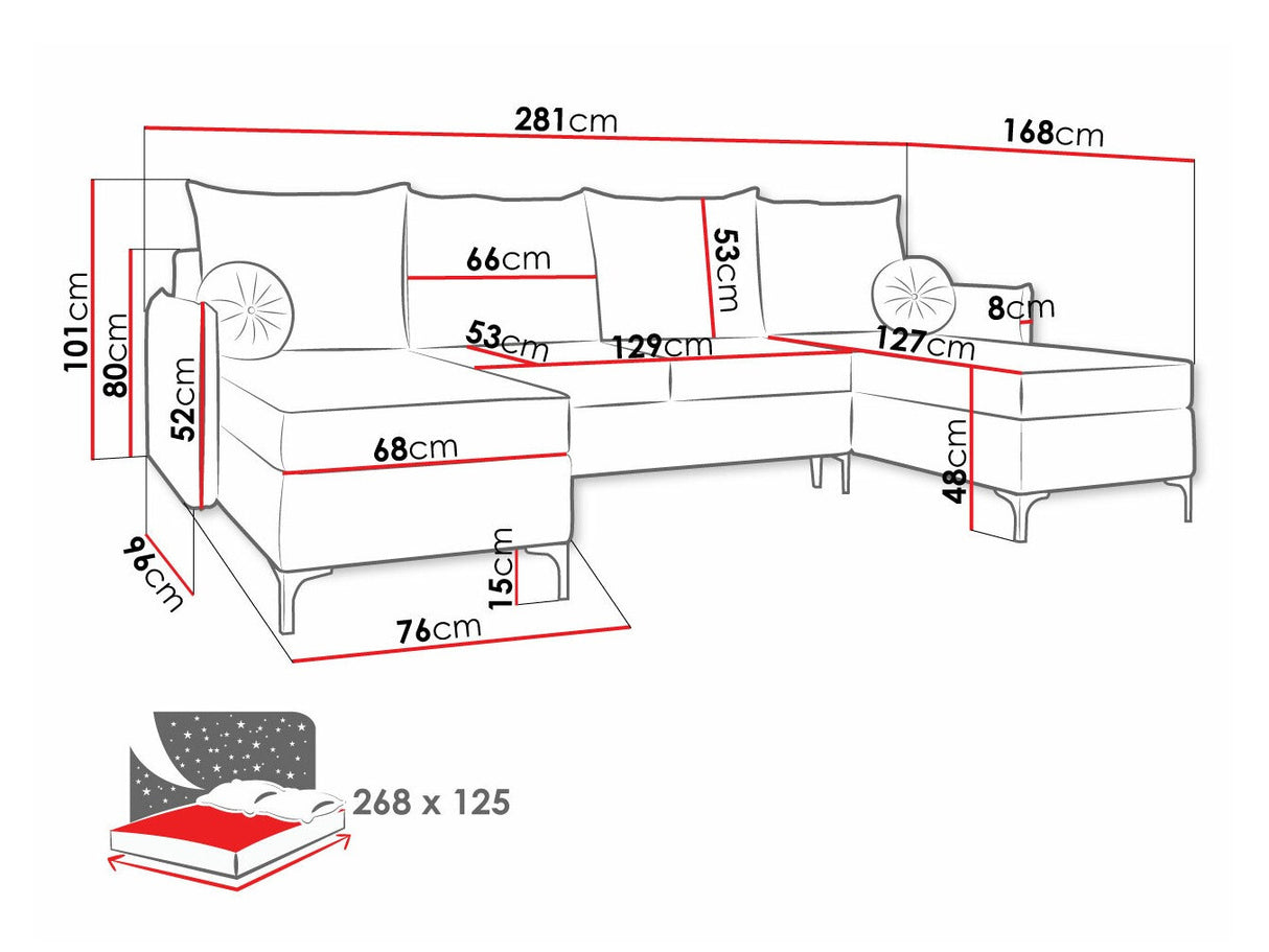 Sarokkanapé Leon (Camtalo) U, Szín: Manila 33