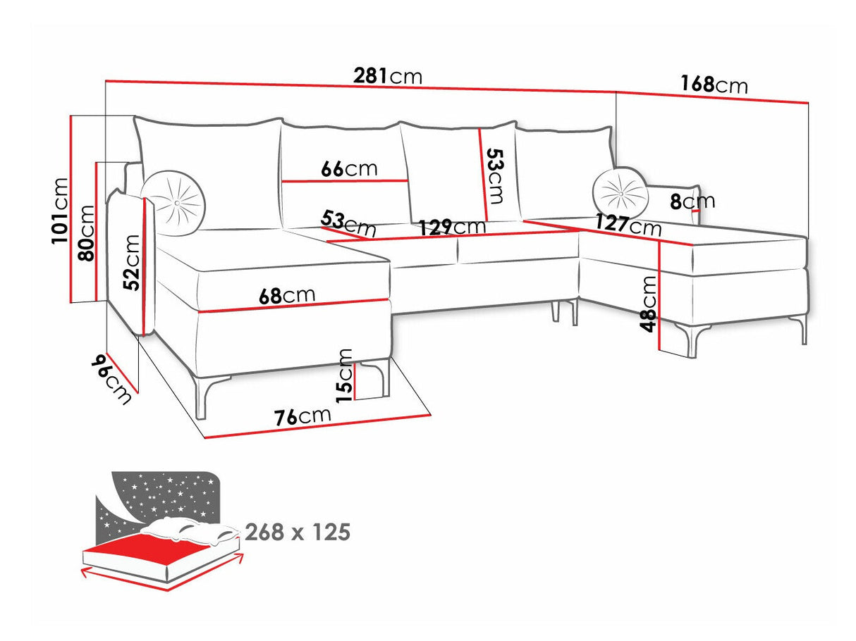 Sarokkanapé Leon (Camtalo) U, Szín: Manila 35