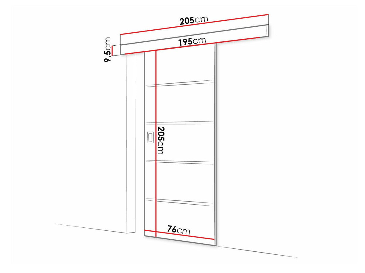 Tolóajtók Drzwi WERDI PLUS 70 + samodomykacz, Szín: Craft tölgy
