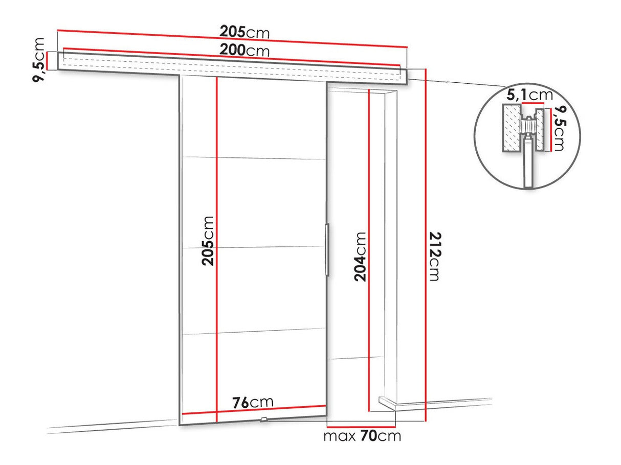 Tolóajtók Drzwi MALIBU PLUS 70 + samodomykacz, Szín: Fehér