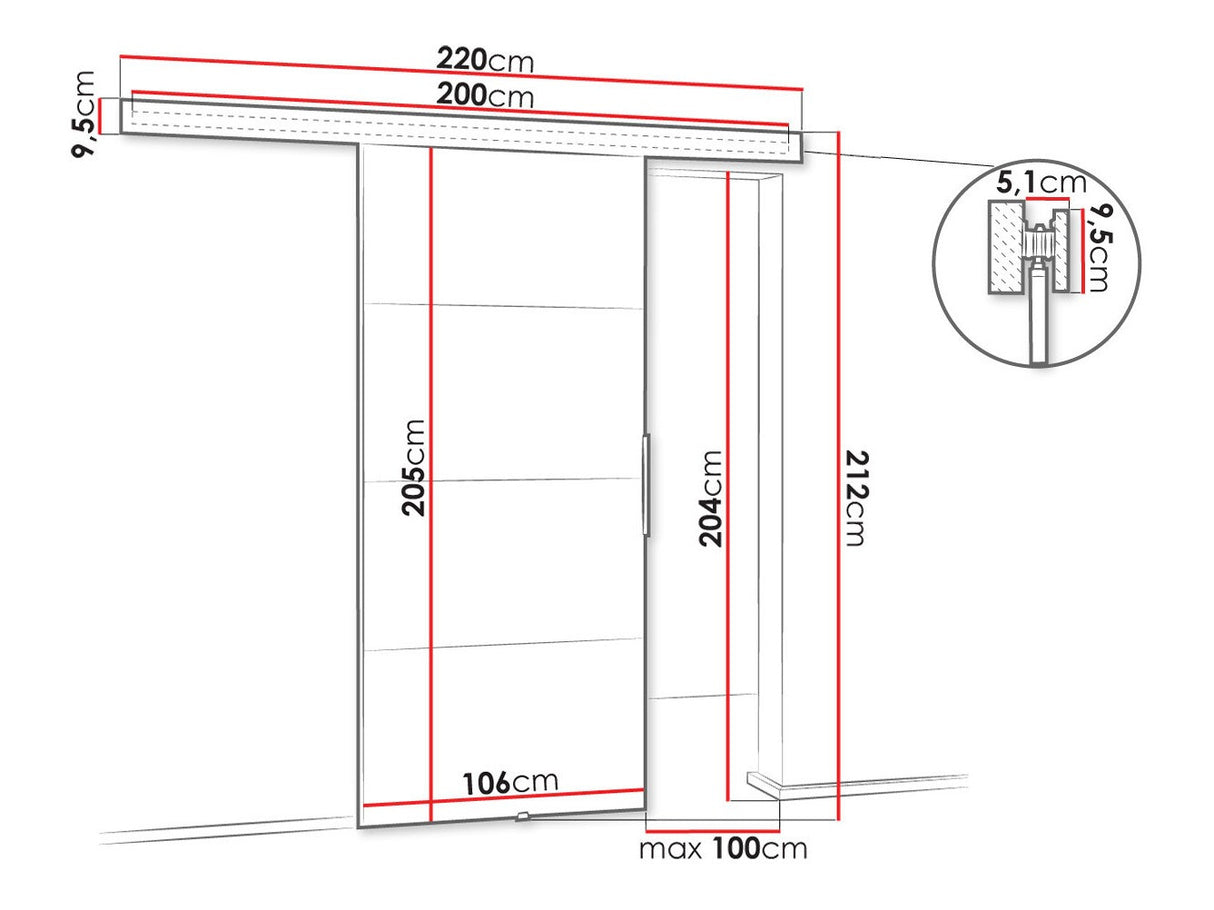 Tolóajtók Drzwi MALIBU PLUS 100 + samodomykacz, Szín: Fehér