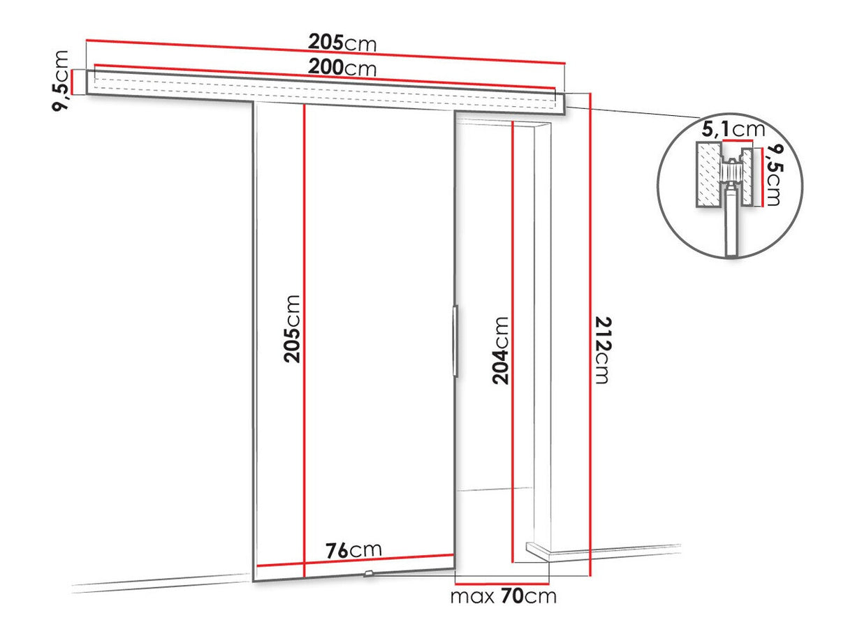 Tolóajtók Drzwi MALIBU 70 + samodomykacz, Szín: Sonoma tölgy