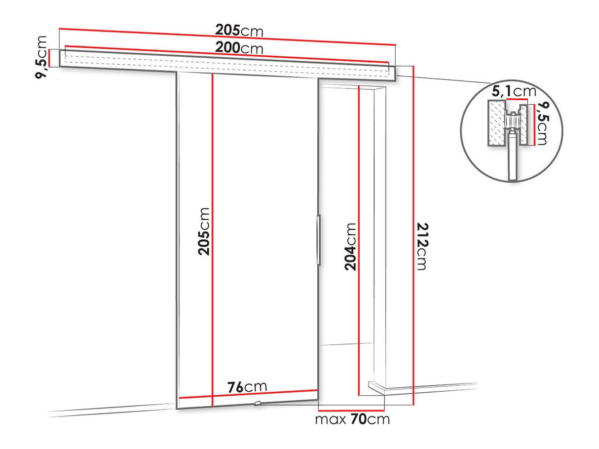 Tolóajtók Drzwi MALIBU 70 + samodomykacz, Szín: Sötét kőris