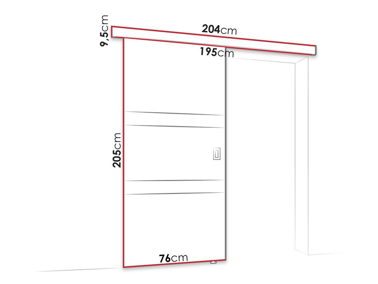 Tolóajtók Drzwi LUMBA 70 + samodomykacz, Szín: Sötét kőris + Fekete