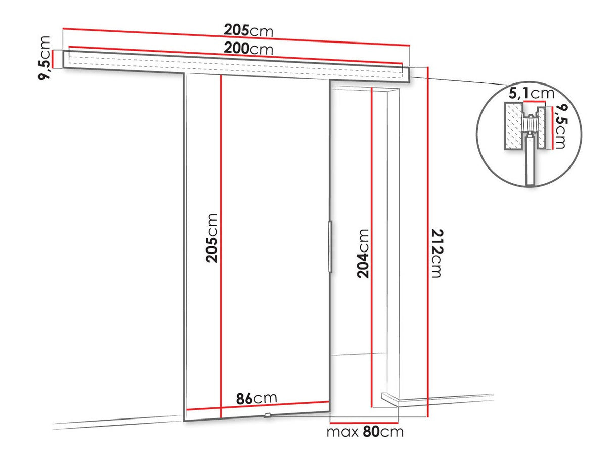 Tolóajtók Drzwi MALIBU 80 + samodomykacz, Szín: Sonoma tölgy